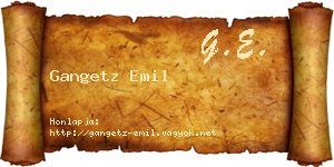 Gangetz Emil névjegykártya